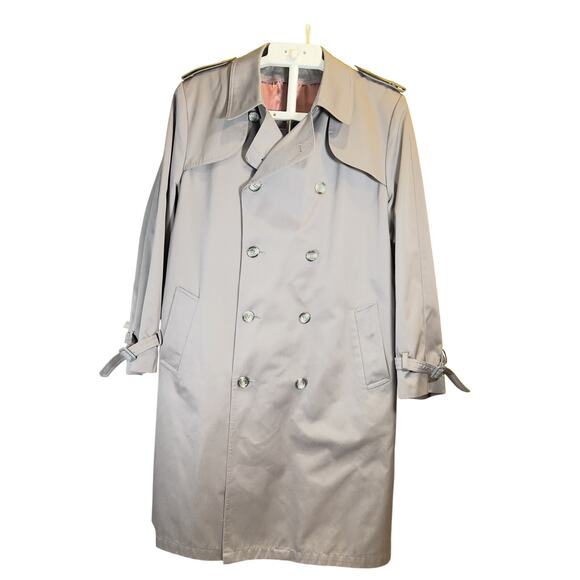 Stormport Trench Coat Men 42R ZipOut Lining Double Breast Cold Mild 2 Coats in 1 - Picture 1 of 16